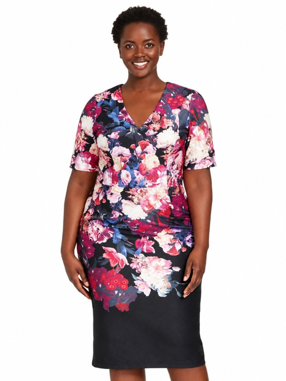 Adrianna Papell Floral Printed Scuba Sheath Dress Size 26W